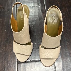 CHLOE beige PLATFORM with a strap. Very comfortable. Size 7